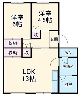 郊外マンション西部新所沢団地C棟【4階】の間取り