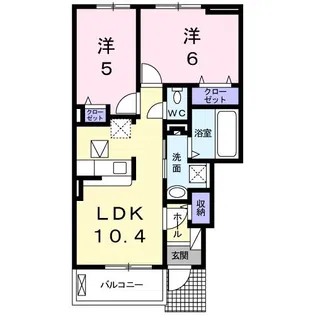 サニースィート【1階】の間取り