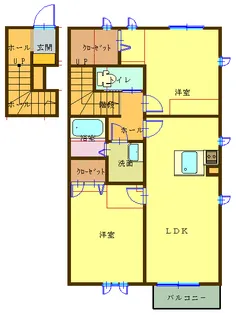 ラ・グラシューズB【2階】の間取り