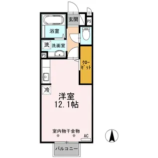 グランディールAINODA【2階】の間取り