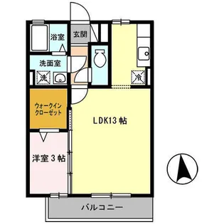ソレアード城之内A【2階】の間取り