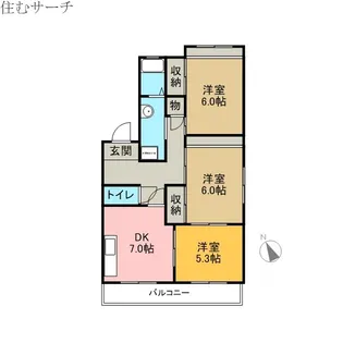 エクセレントSAIKI B棟【1階】の間取り