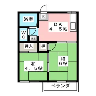 サバーンハイツ【2階】の間取り