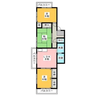 サンテラス蜆塚【2階】の間取り