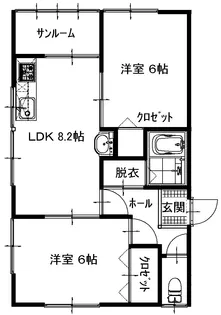 ペティーコーポみつばIII【2階】の間取り