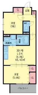ピレーネ照ヶ丘【3階】の間取り