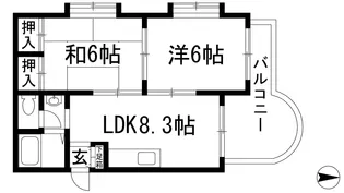 第二庭園ハイツ【2階】の間取り