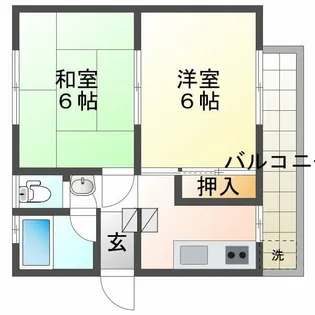 屋島マンション【2階】の間取り