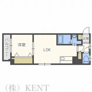 1LDKの間取り画像