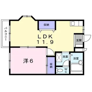 1LDKの間取り画像
