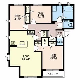 ヴィブレ オリーブ アベニュー【3階】の間取り