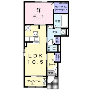 プレミアム23番館【1階】の間取り
