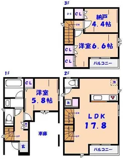 千葉県市川市市川3【一戸建】の間取り