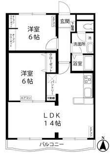 デューク中山【4階】の間取り