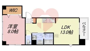 シティーコート南瓦町【7階】の間取り