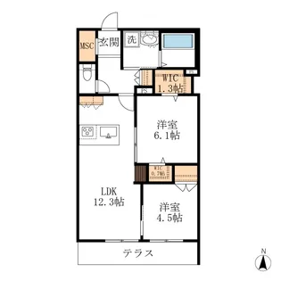 GENZ渡瀬 北館【1階】の間取り