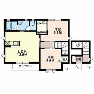 岐阜県岐阜市北一色7【アパート】の間取り