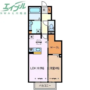 ラウレ松原【1階】の間取り