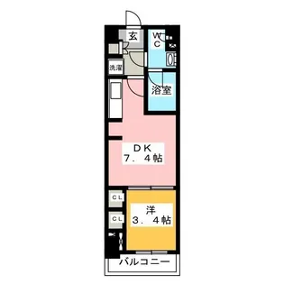 パークアクシス木場キャナル ウエスト【7階】の間取り