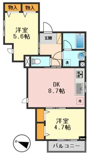 東京都江戸川区上一色2【マンション】の間取り