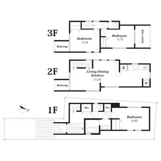 東京都目黒区柿の木坂1【一戸建】の間取り