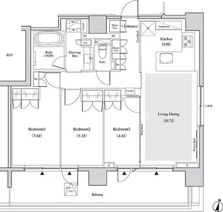 ザ・パークハビオ代々木【7階】の間取り