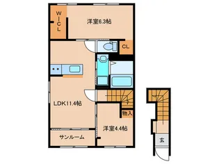 シャルマン宗像【2階】の間取り
