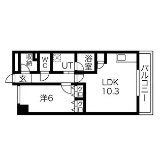 S-RESIDENCE学園坂【6階】の間取り