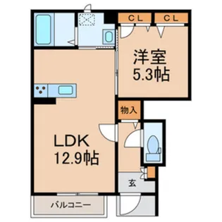ラベールメール宮本【1階】の間取り