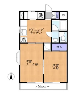 桜花マンション【1階】の間取り