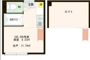 東京都中野区南台4【アパート】の間取り