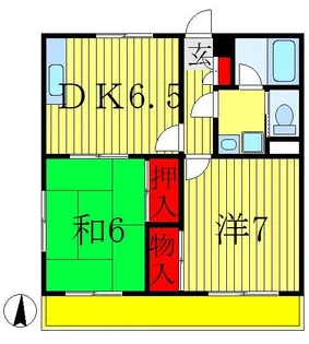 レクコーポ常盤平B棟【1階】の間取り