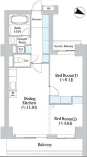 アーバンシティ音羽【8階】の間取り