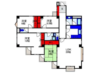 ラセ-ヌ豊中【1階】の間取り