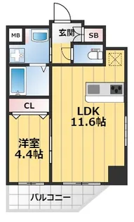 プレジオ都島本通【3階】の間取り
