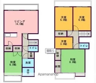 ルネ西浜【2階】の間取り