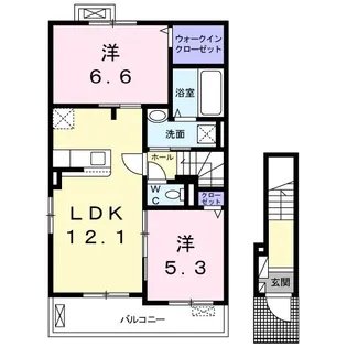ノース・スクエア根々井A【2階】の間取り