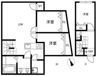 サンセリテ南麻布【1階】の間取り