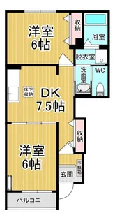 アニメート・ヴィラD【1階】の間取り