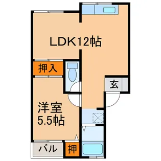 第22愛日ハイツ【2階】の間取り