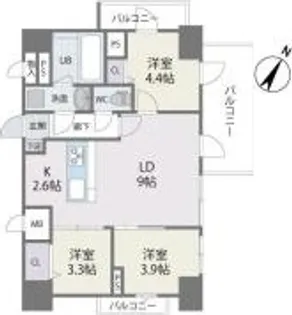 MODERNPALAZZO天神南II【13階】の間取り