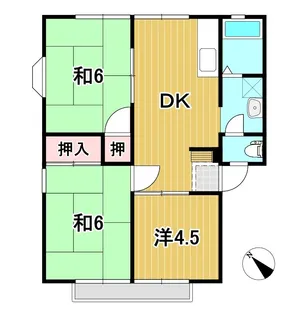ヌマタハイツE【2階】の間取り