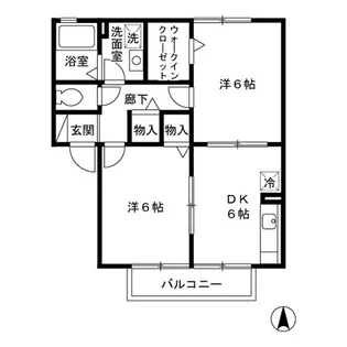 ヴィラ南雲 B【2階】の間取り