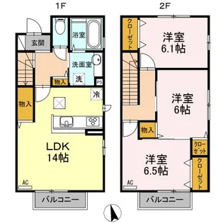 メゾネット山城の間取り