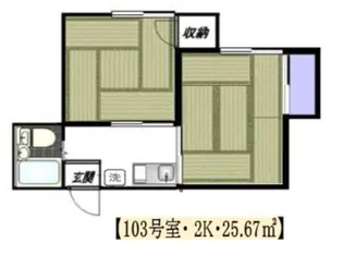 白峰コーポII【1階】の間取り