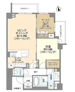 ブランズ六本木【4階】の間取り