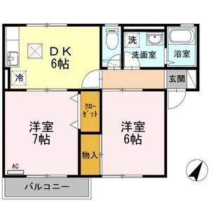 クレセント女池D【1階】の間取り