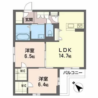 フェリシード五橋【2階】の間取り