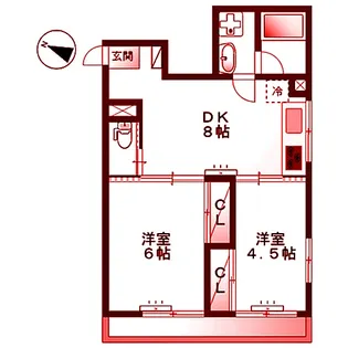 ニッコーハイツ樋川【5階】の間取り