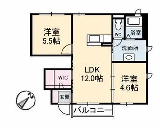 リバージュ B棟【1階】の間取り